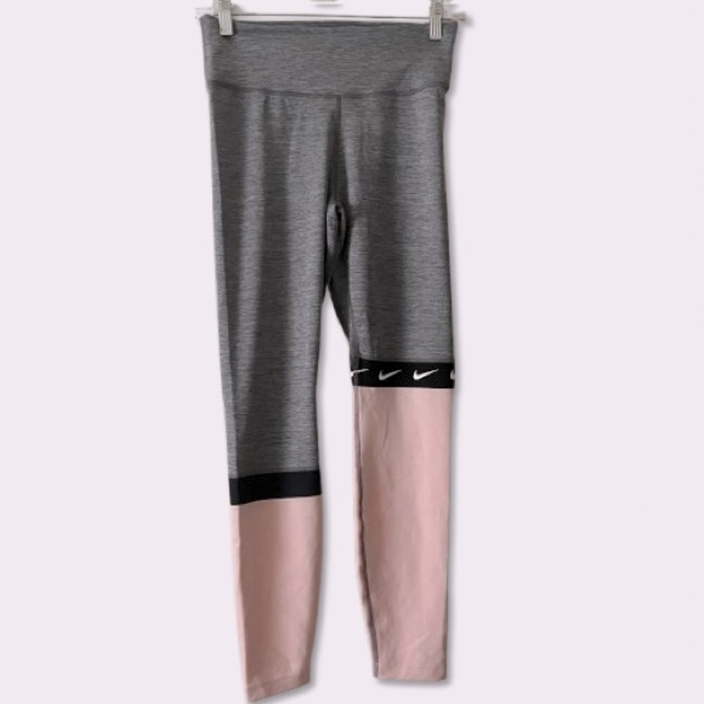 Nike The One 7/8 Training Tights Size Small Pink Grey Black Workout Leggings